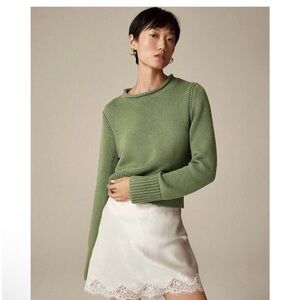 J. Crew Green Heritage Cotton Sweater